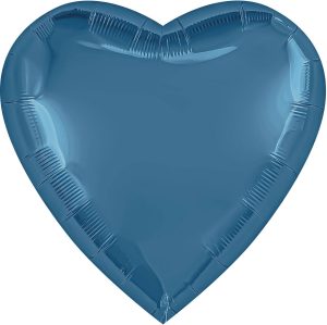 Шар (36''/91 см) Сердце, Сизый, Бохо, 1 шт. в уп.