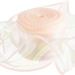 Лента декоративная (4 см*9,14 м) Органза с леской, Шампань, Хамелеон, 1 шт.