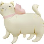 Шар (27''/69 см) Фигура, Кошечка с бантом, Сатин, 1 шт. в уп.