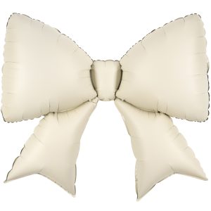 Шар (39''/99 см) Фигура, Бант, Кремовый, Сатин, 1 шт.