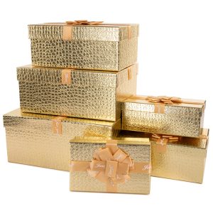 Набор коробок Эффектный подарок, Золото, Металлик, 32*25*14 см, 6 шт. в упак.