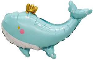 Шар с клапаном (14''/36 см) Мини-фигура, Кит в короне, 1 шт.