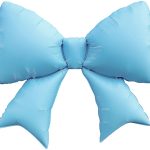 Шар (39''/99 см) Фигура, Бант, Голубой, Сатин, 1 шт. в уп.