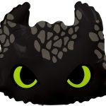 Шар с клапаном (8''/20 см) Мини-фигура, Любимый Дракон, Черный, 1 шт.