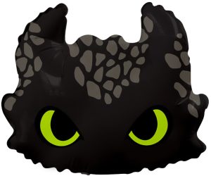 Шар с клапаном (8''/20 см) Мини-фигура, Любимый Дракон, Черный, 1 шт.