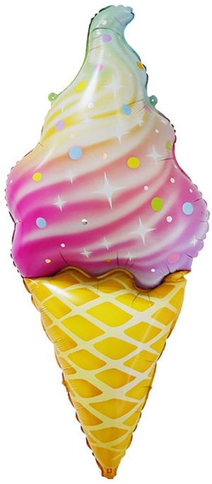 Шар с клапаном (13''/33 см) Мини-фигура, Искрящееся мороженое, Градиент.