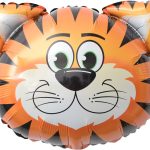 Шар с клапаном (14''/36 см) Мини-фигура, Голова, Тигр