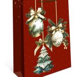 Пакет подарочный, Новогодние игрушки, 22,3*18*10 см, 1 шт