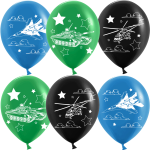 Шар (12''/30 см) Военная техника, Ассорти, пастель, 2 ст, 25 шт.
