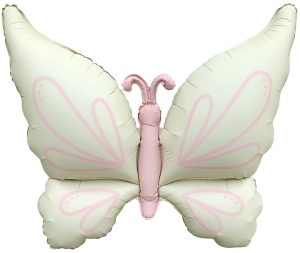 Шар (37''/94 см) Фигура, Нежная бабочка, Кремовый, Сатин, 1 шт.