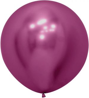 Шар (24''/61 см), Reflex, Зеркальный блеск, Фуше (912), хром, 3 шт.