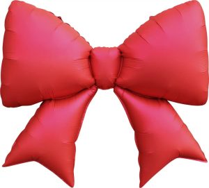 Шар (39''/99 см) Фигура, Бант, Красный, Сатин, 1 шт. в уп.