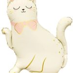 Шар (27''/69 см) Фигура, Кошечка с бантом, Сатин, 1 шт.