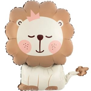 Шар (30''/76 см) Фигура, Львенок, Бежевый, Сатин, 1 шт.
