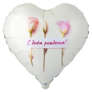Шар К 18" РУС ДР Розы нежные