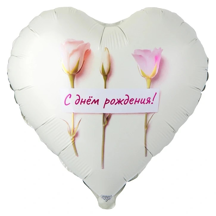 Шар К 18" РУС ДР Розы нежные