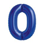 Шар (40''/102 см) Цифра, 0 Slim, Полуночно-синий, 1 шт.