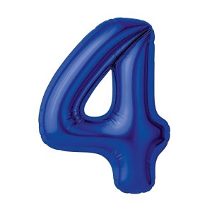 Шар (40''/102 см) Цифра, 4 Slim, Полуночно-синий, 1 шт.