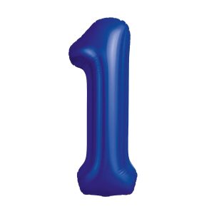 Шар (40''/102 см) Цифра, 1 Slim, Полуночно-синий, 1 шт.